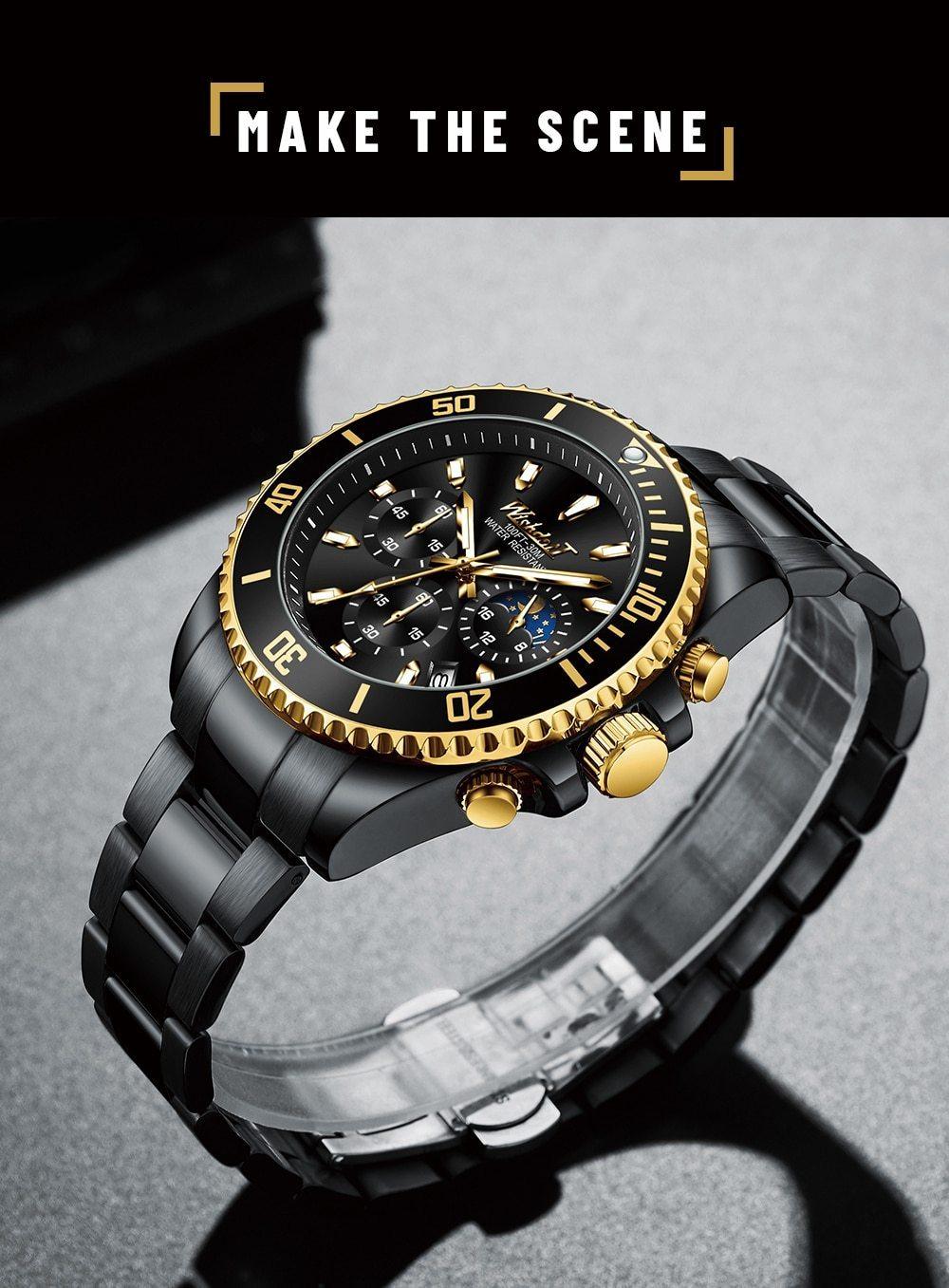 TREND New Men's Elegant Sports Watch Waterproof And Scratch Resistant Stylish Stainless Steel Durable Wrist Watch