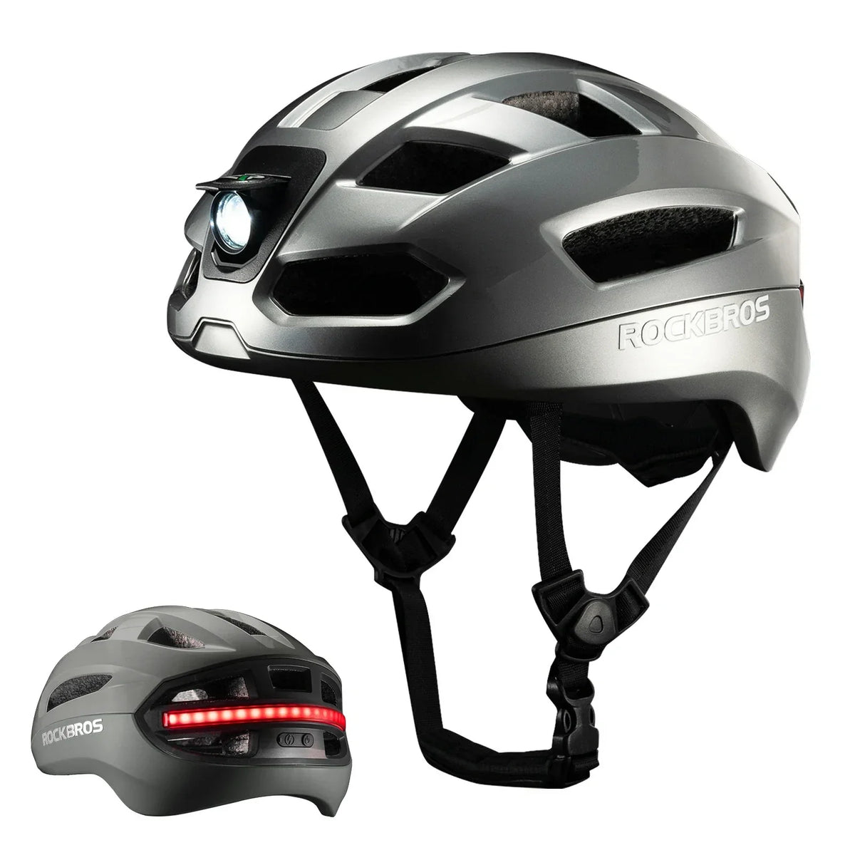 Steering Remote Smart Riding Helmet with Bike Headlight and Tail Light GlowGuard