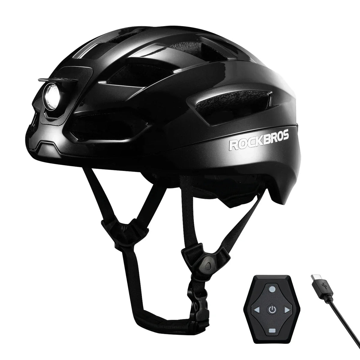 Steering Remote Smart Riding Helmet with Bike Headlight and Tail Light GlowGuard