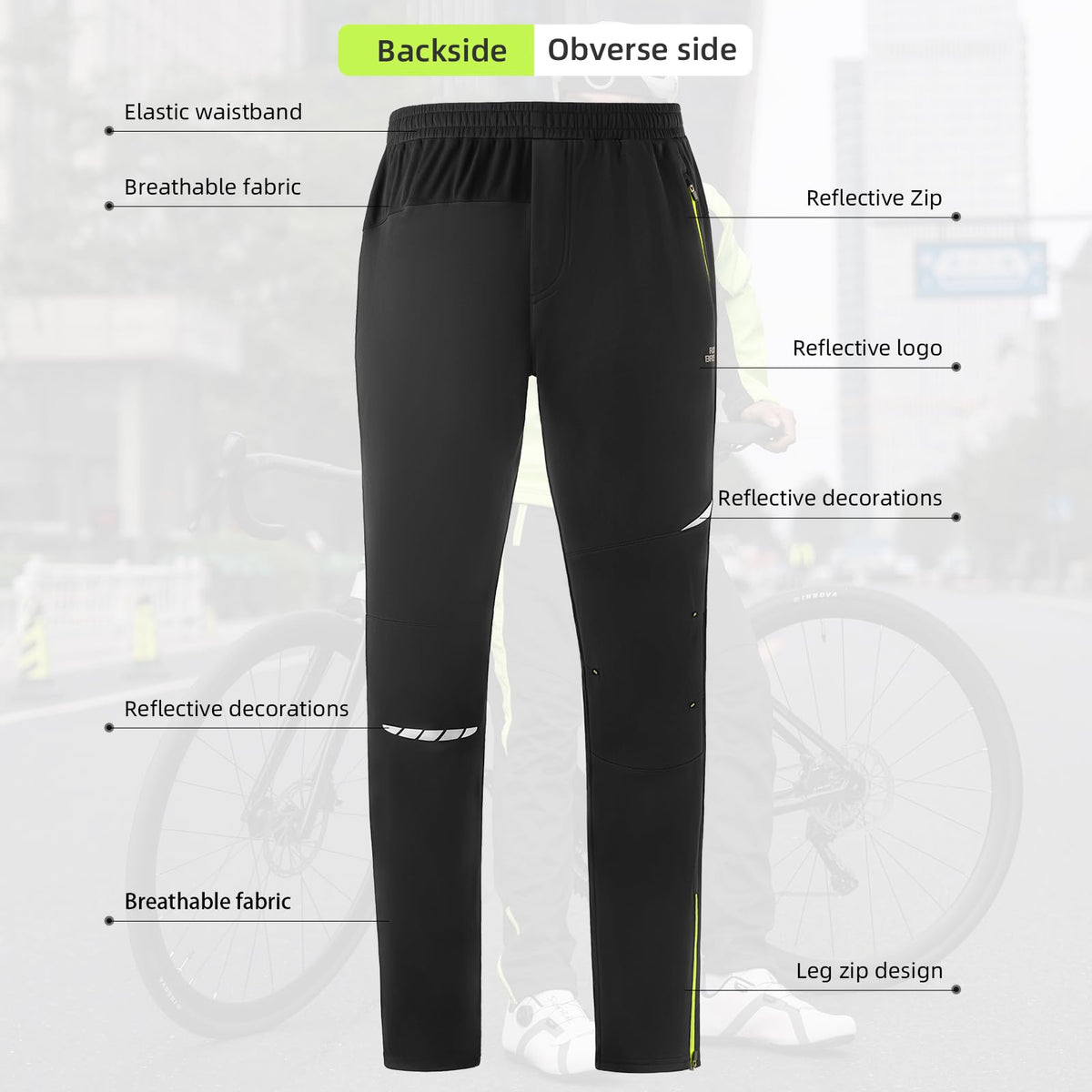 Winter Thermal Tights Windproof Bike Cycling Pants for Running Outdoor Hiking Gear