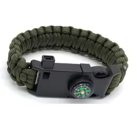 Survival Bracelet with Fishing Kit, Compass, whistle, Para-Chord
